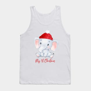 Baby's First Christmas, New Baby Elephant Gift Christmas, 1st Christmas for Baby Tank Top